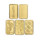5 Gram Gold Bar reverse side displaying purity stamp and refiner markings