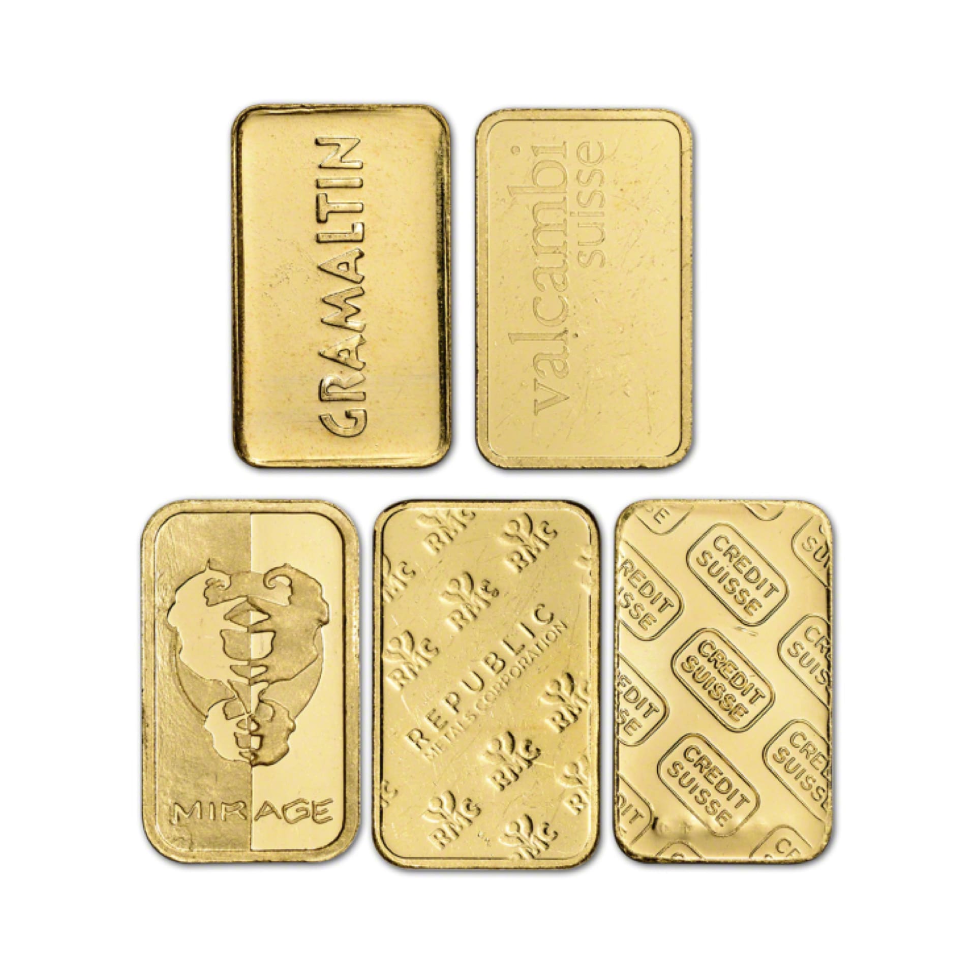 5 Gram Gold Bar reverse side displaying purity stamp and refiner markings